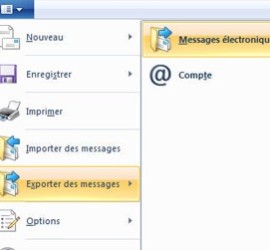 Exporter message sur Windows live mail